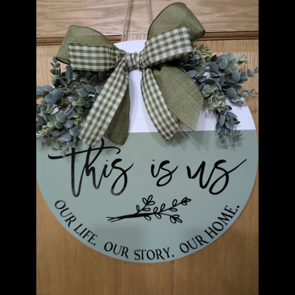 This Is Us Door Hanger, Family, Gift, Home Decor, Rustic, Farmhouse, Wooden Sign
